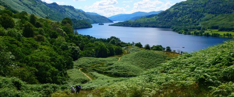 Hikers at northern end of Loch Lomond