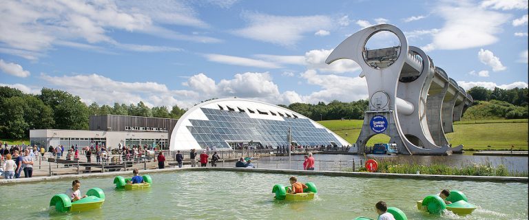 Water play area at The Falkirk Wheel