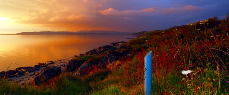 Late sunset (July, 10 pm) over the Kintyre Way